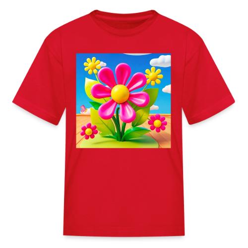 Pink Floral Peace | Sky & Nature Design - Kid's T-Shirt