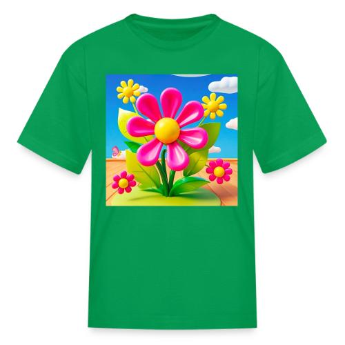 Pink Floral Peace | Sky & Nature Design - Kid's T-Shirt