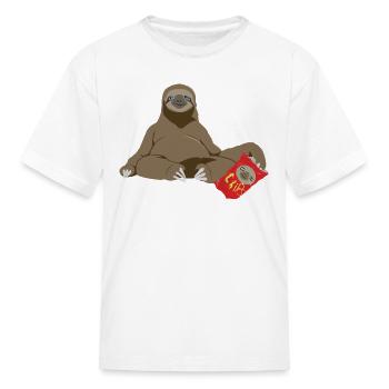 Sloth - Kid's T-Shirt - white - Front