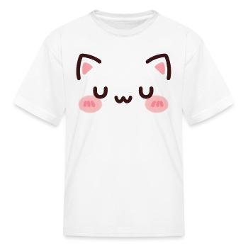Cat Uwu Face - Kid's T-Shirt - white - Front