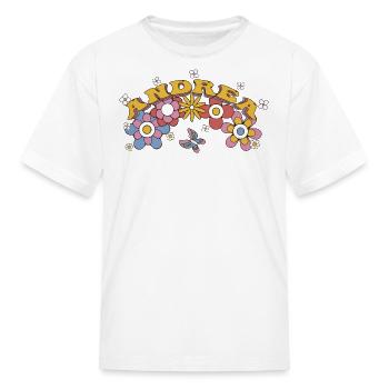 Andrea Groovy Flower Tie Dye, Andrea Hippie Flower - Kid's T-Shirt - white - Front