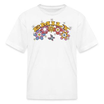 Emily Groovy Flower Tie Dye, Emily Hippie Flower - Kid's T-Shirt - white - Front