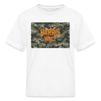 Harris Walz Camo Logo - Kid's T-Shirt - white - Front