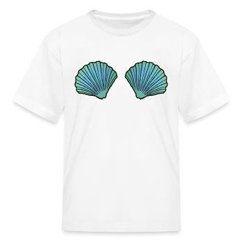 Mermaid Mermaid Shell Bra Bikini Beach - Kid's T-Shirt - white - Front