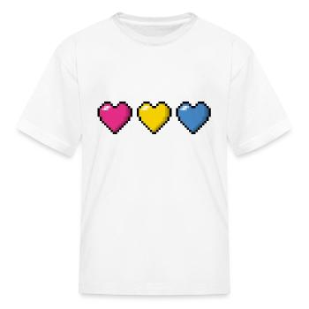 Pansexual Pixel Hearts - Kid's T-Shirt - white - Front