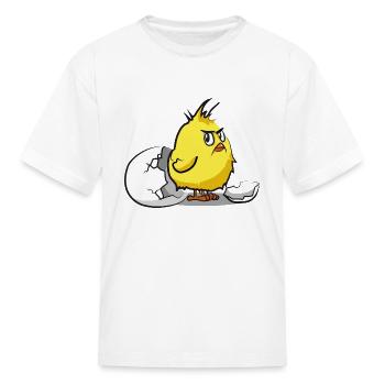 Funny Naughty Chick Eggshell Bird Beep - Kid's T-Shirt - white - Front