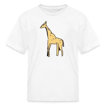 giraffe icon mammal animal yellow cartoon - Kid's T-Shirt - white - Front