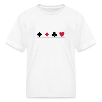 Poker Card Game Symbol Spades Diamonds Clubs Heart - Kid's T-Shirt - white - Front