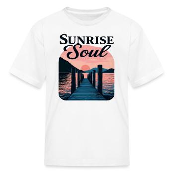 🌅Pink Sunrise Pier Retro Aesthetic - Kid's T-Shirt - white - Front