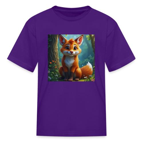 Magical fantasy fox in enchanted forest scene - Kid's T-Shirt