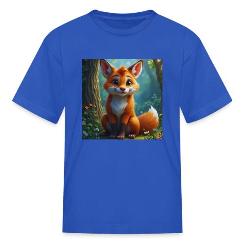 Magical fantasy fox in enchanted forest scene - Kid's T-Shirt