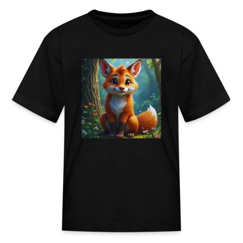 Magical fantasy fox in enchanted forest scene - Kid's T-Shirt