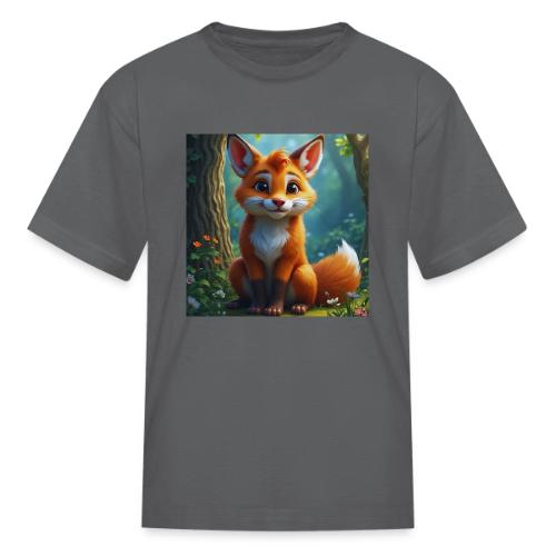 Magical fantasy fox in enchanted forest scene - Kid's T-Shirt
