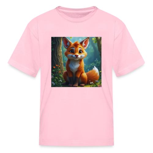 Magical fantasy fox in enchanted forest scene - Kid's T-Shirt