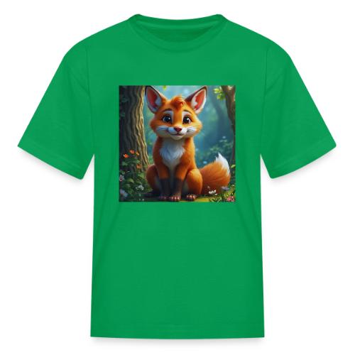 Magical fantasy fox in enchanted forest scene - Kid's T-Shirt