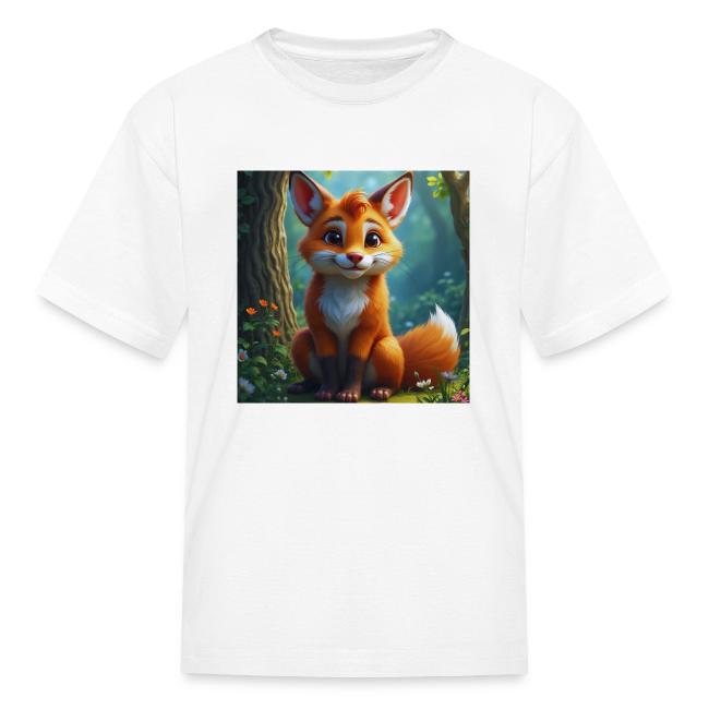 Magical fantasy fox in enchanted forest scene