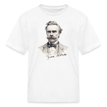 Friedrich Nietzsche Illustration - Kid's T-Shirt - white - Front