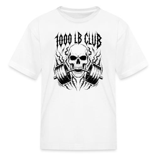 1000 LB Club Skull Barbell Powerlif - Kid's T-Shirt