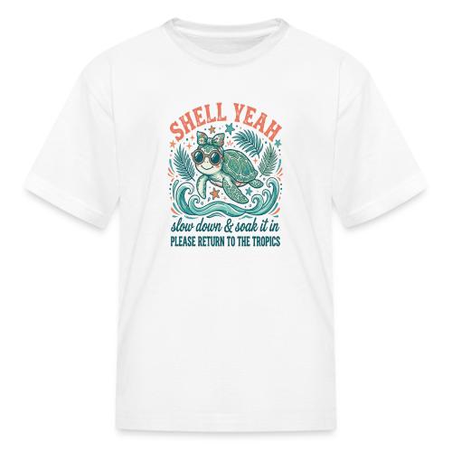 Shell Yeah Sea Turtle Beach Vibes - Kid's T-Shirt