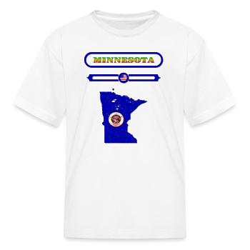 MINNESOTA MAP, MINNESOTA, USA. SAMER BRASIL - Kid's T-Shirt - white - Front