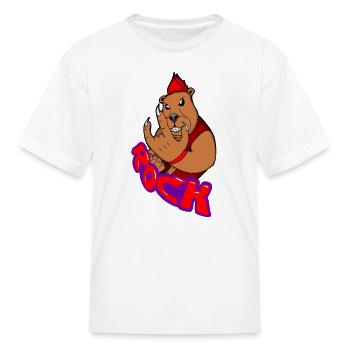 Rockstar bear heavy metal punk - Kid's T-Shirt - white - Front