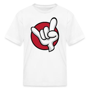 Rock On Heavy Metal Hard Rock Hand Sign Cartoon - Kid's T-Shirt - white - Front