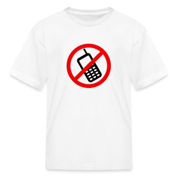 No Cell Phone - Kid's T-Shirt - white - Front