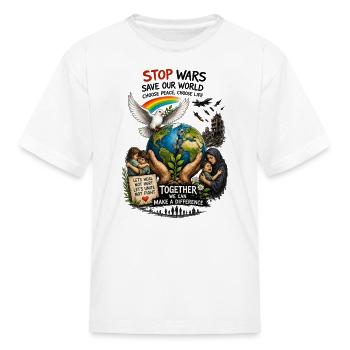 Peaceful Unity: Heal the World - Kid's T-Shirt - white - Front