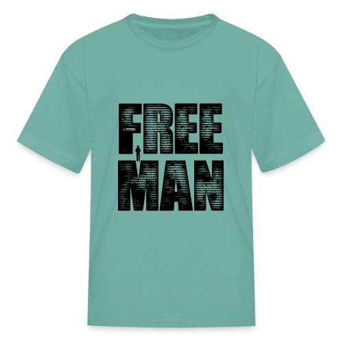 FREE MAN - Black Graphic - Kid's T-Shirt