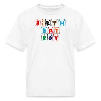 Colorblock Birthday Boy Calendar - Kid's T-Shirt - white - Front