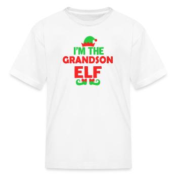 Grandson Elf Christmas Tee - Kid's T-Shirt - white - Front