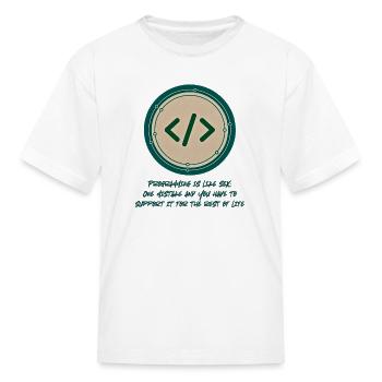 Code Emblem: Minimal Developer Badge - Kid's T-Shirt - white - Front