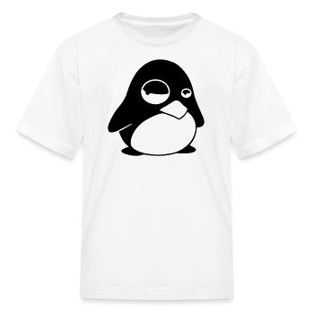 Grumpy Tux Linux Penguin Nerd  - Kid's T-Shirt - white - Front
