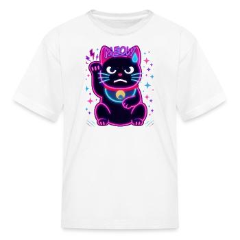 Gato neon  - Kid's T-Shirt - white - Front