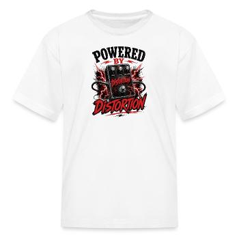 Powered by Distortion T-Shirt | Guitar Pedal Rock  - Kid's T-Shirt - white - Front