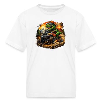 Dino Drift Monster Truck - Kid's T-Shirt - white - Front