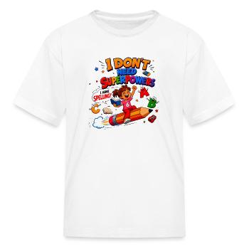 Spelling Superpower Literacy Humor - Kid's T-Shirt - white - Front