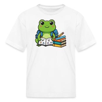 Étudiant bébé grenouille mignon - Sac à dos pour la rentrée scolaire - T-shirt Enfant - blanc - Devant