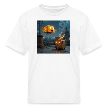 Cheese Cube Skyflight - Kid's T-Shirt - white - Front