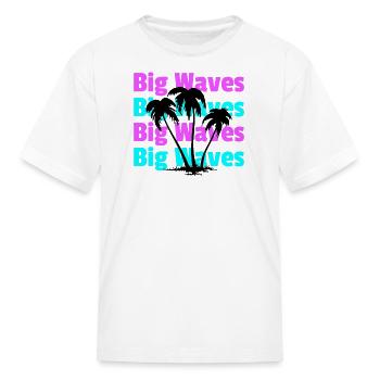 Big Waves Neon Palm - Kid's T-Shirt - white - Front
