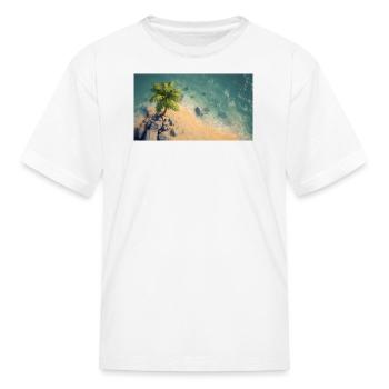 Tropical Palm Beach Cliff - Kid's T-Shirt - white - Front