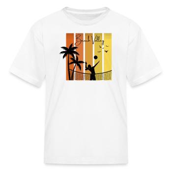 Sunset Beach Volleyball Silhouette - Kid's T-Shirt - white - Front