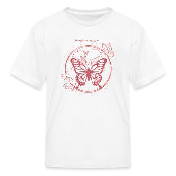 Beauty in Motion Rose Gold Butterfly - Kid's T-Shirt - white - Front
