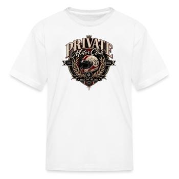 Private Motor Club Crest Vintage Helmet - Kid's T-Shirt - white - Front
