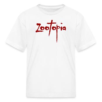 Zootopia Red Logo Typography Disney Animation Movi - Kid's T-Shirt - white - Front