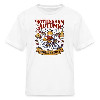 Nottingham Autumn Thrills And Spills Novelty - Kid's T-Shirt - white - Front