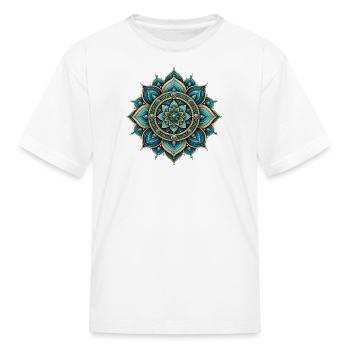 Geometric Mandala Art Zen - Kid's T-Shirt - white - Front