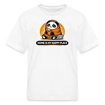 Cozy Panda Coder in Orange Hoodie - Kid's T-Shirt - white - Front