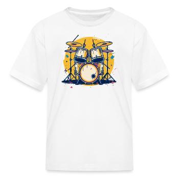 Drum Kit Comic - Kid's T-Shirt - white - Front