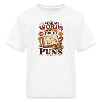 Word Puns: Bookish Laughs - Kid's T-Shirt - white - Front
